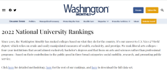 不服US News排名？来看看《华盛顿月刊》的2022年最新美国大学排名!